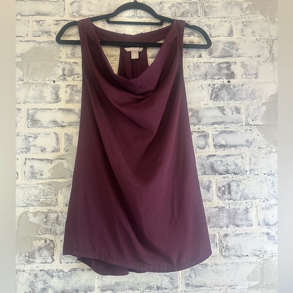 Banana Republic Tops - Banana Republic | Burgundy Cowl Neck Sleeveless Top